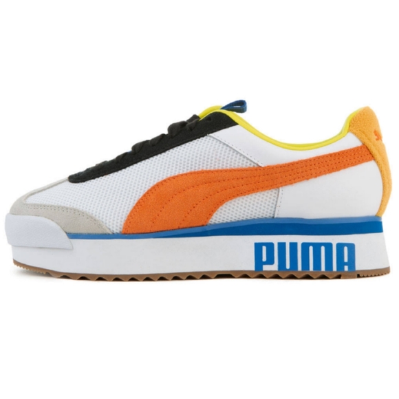 puma white orange shoes